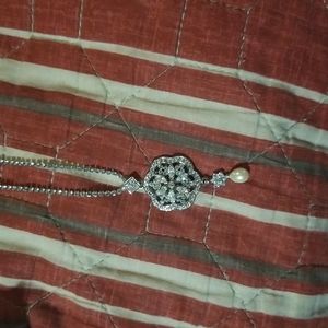 Nadri Crystal and Pearl Pendant Necklace